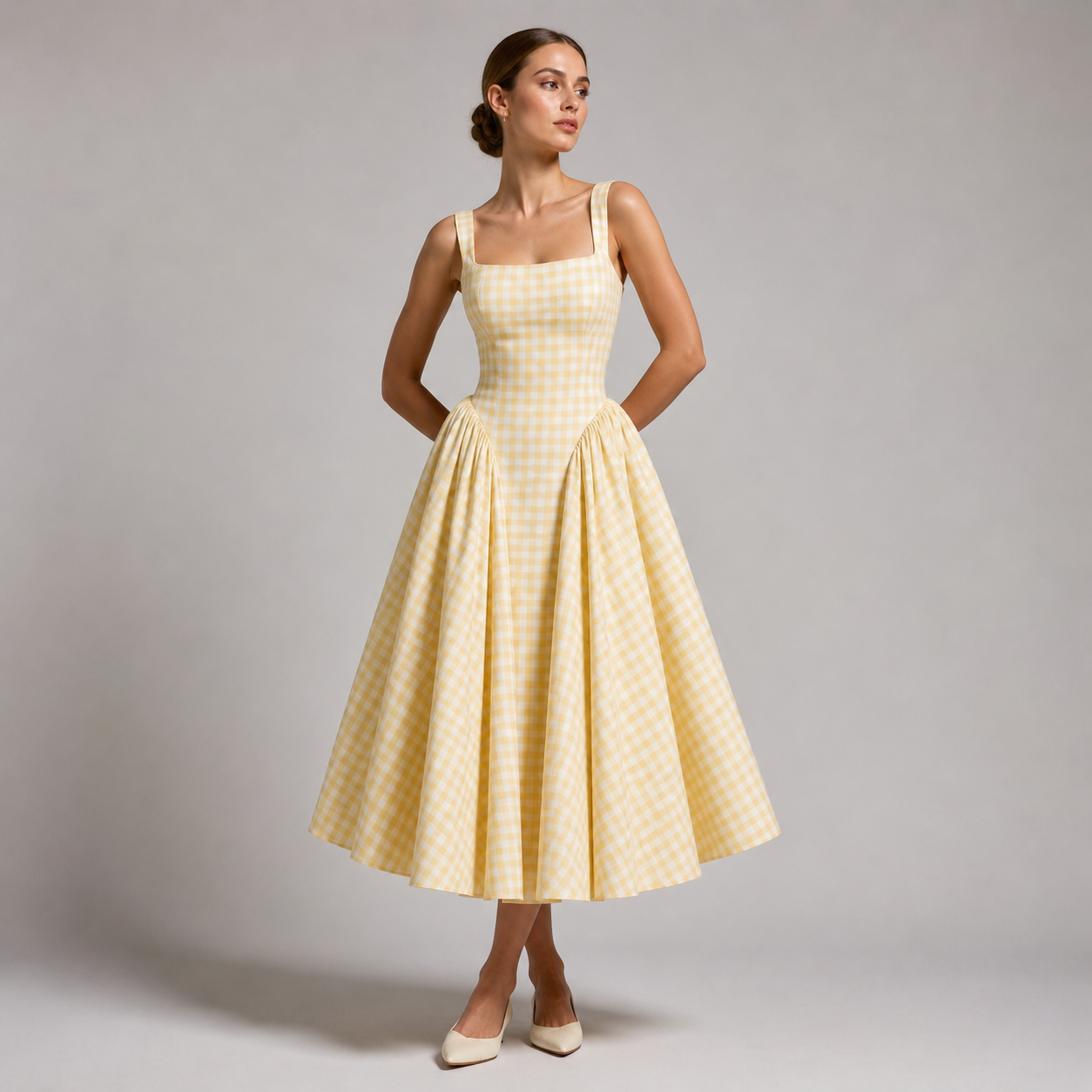 Elara Gingham Dress